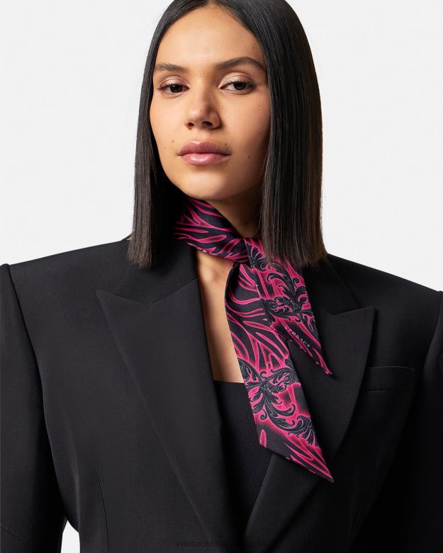príslušenstvo X8X8P922 Versace hodvábna šatková kravata orchidea barocco fuchsiová a potlač ženy