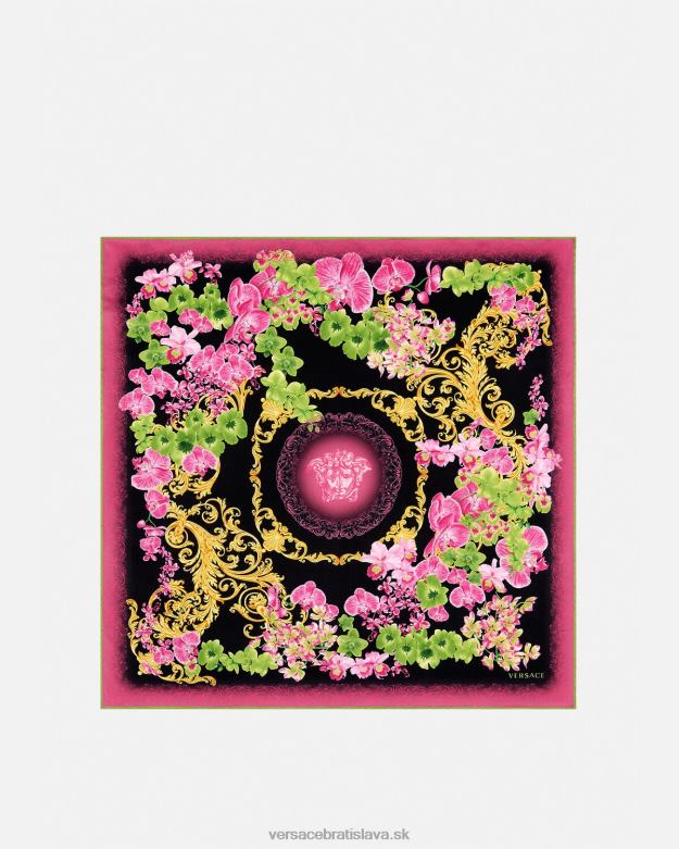 príslušenstvo X8X8P929 Versace medúza orchidea veľká hodvábna škvrna čierna a tlač ženy