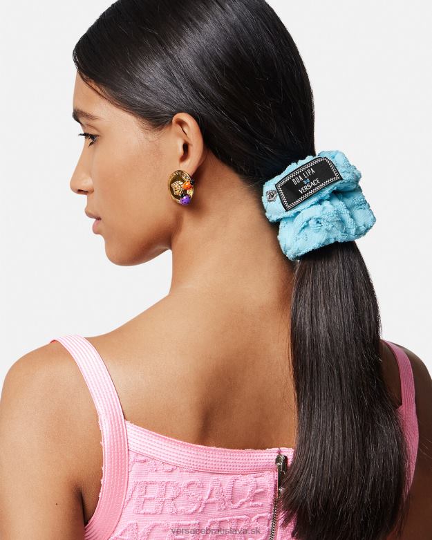 príslušenstvo X8X8P867 Versace celoplošný uterák scrunchie svetlo modrá ženy