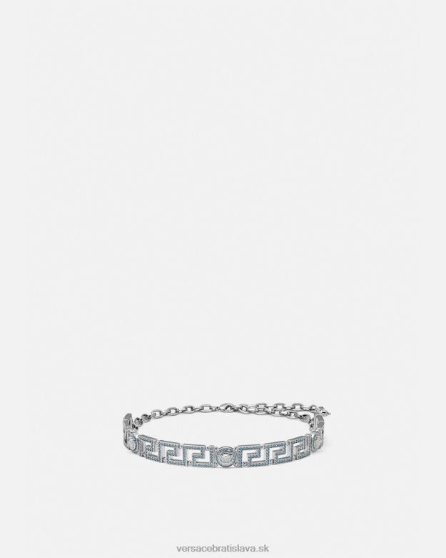 príslušenstvo X8X8P720 Versace kryštálový náhrdelník medusa greca choker svetlo modrá a metalická ženy