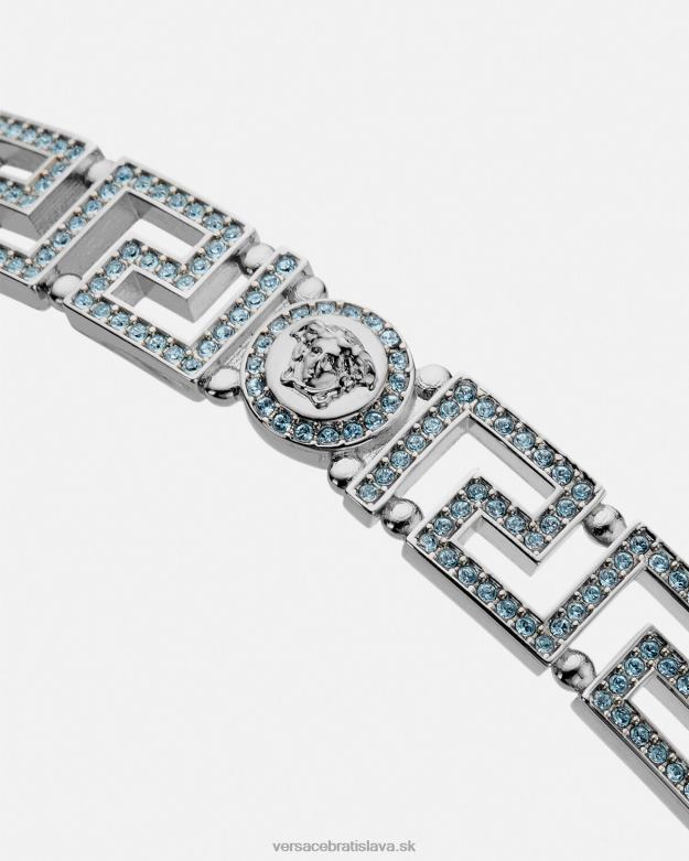 príslušenstvo X8X8P720 Versace kryštálový náhrdelník medusa greca choker svetlo modrá a metalická ženy