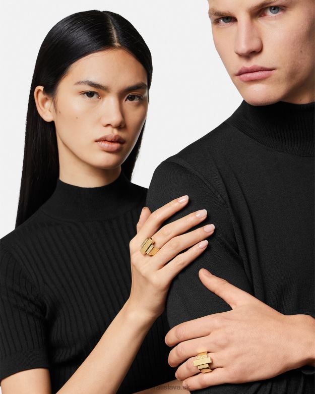 príslušenstvo X8X8P722 Versace prsteň s logom greca zlato ženy