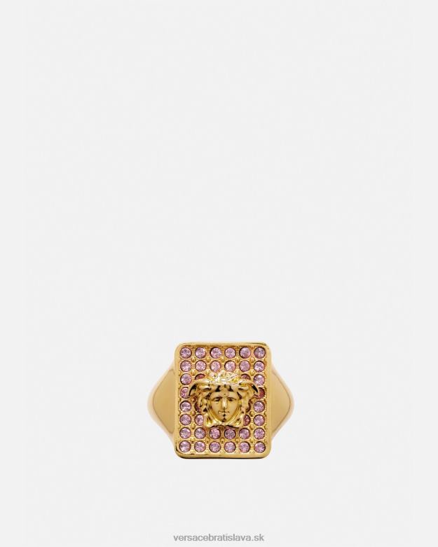 príslušenstvo X8X8P736 Versace dlaždice krištáľový prsteň ružová a zlatá ženy