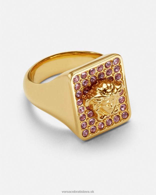 príslušenstvo X8X8P736 Versace dlaždice krištáľový prsteň ružová a zlatá ženy