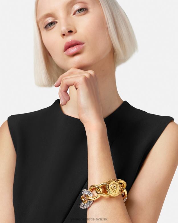 príslušenstvo X8X8P740 Versace náramok z krištáľovej retiazky zlato ženy