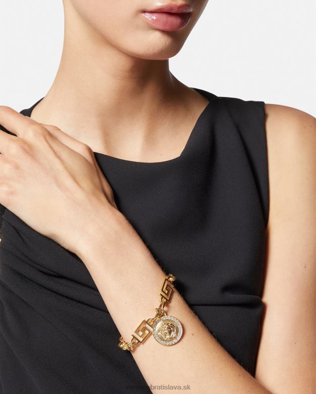 príslušenstvo X8X8P743 Versace náramok crystal la medusa greca zlato ženy
