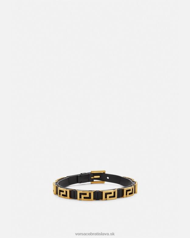 príslušenstvo X8X8P746 Versace greca kožený choker čierna ženy
