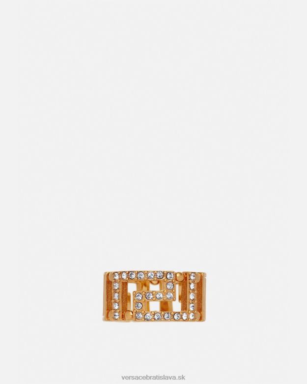 príslušenstvo X8X8P755 Versace greca krištáľový prsteň zlato ženy