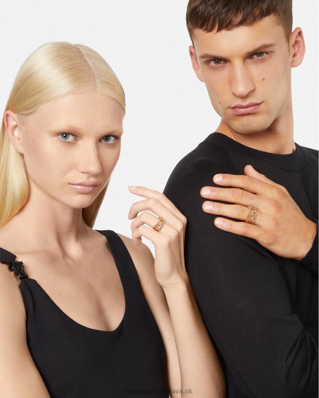 príslušenstvo X8X8P755 Versace greca krištáľový prsteň zlato ženy