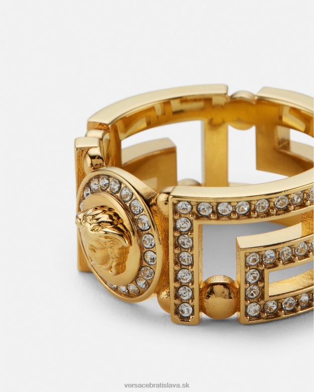 príslušenstvo X8X8P756 Versace krištáľový prsteň medusa greca zlato ženy