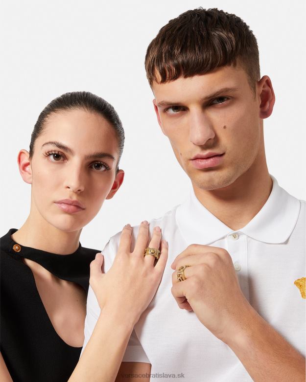 príslušenstvo X8X8P756 Versace krištáľový prsteň medusa greca zlato ženy
