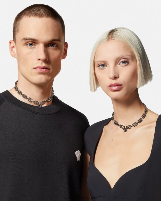 príslušenstvo X8X8P764 Versace vykladaný grécky náhrdelník striebro ženy