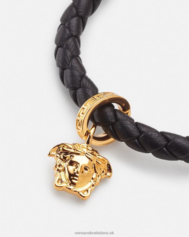 príslušenstvo X8X8P767 Versace kožený náramok medúza čierna ženy