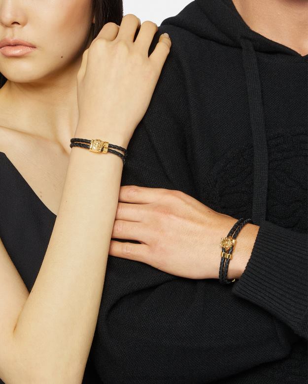 príslušenstvo X8X8P768 Versace kožený náramok medúza zlato ženy
