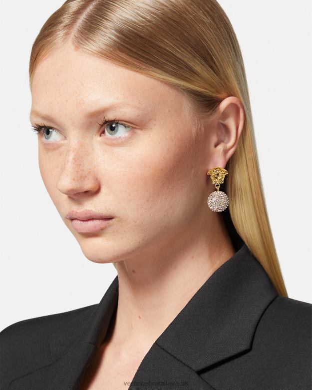 príslušenstvo X8X8P776 Versace náušnice medúza z krištáľovej gule zlato ženy