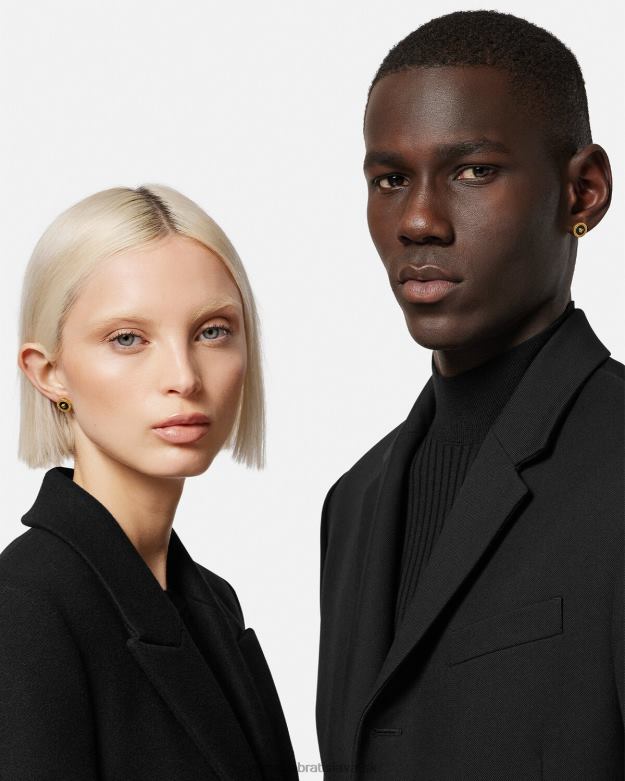 príslušenstvo X8X8P777 Versace smaltované náušnice z medúzy čierne zlato ženy