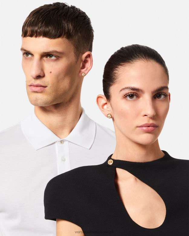 príslušenstvo X8X8P790 Versace smaltované náušnice z medúzy zlatá a biela ženy