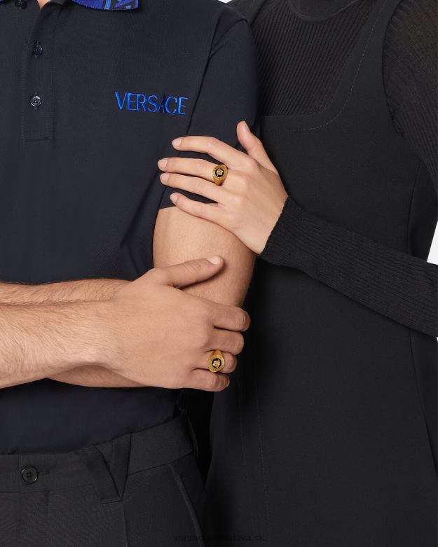 príslušenstvo X8X8P791 Versace smaltovaný pečatný prsteň medúza čierne zlato ženy