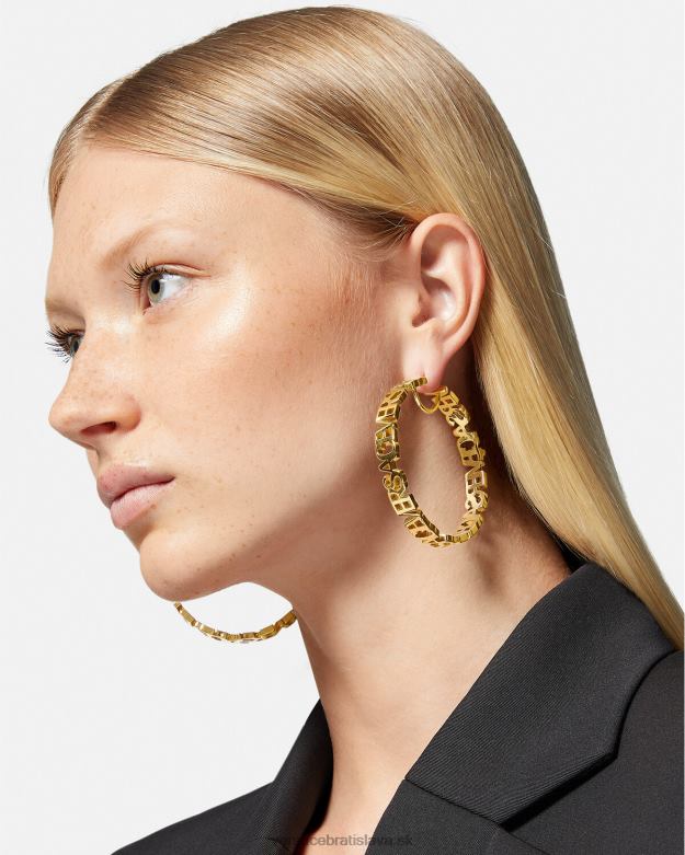 príslušenstvo X8X8P803 Versace kruhové náušnice s logom zlato ženy