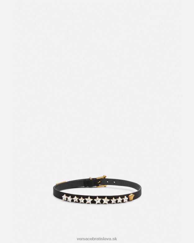 príslušenstvo X8X8P826 Versace saténový kryštálový hviezdicový choker čierna ženy