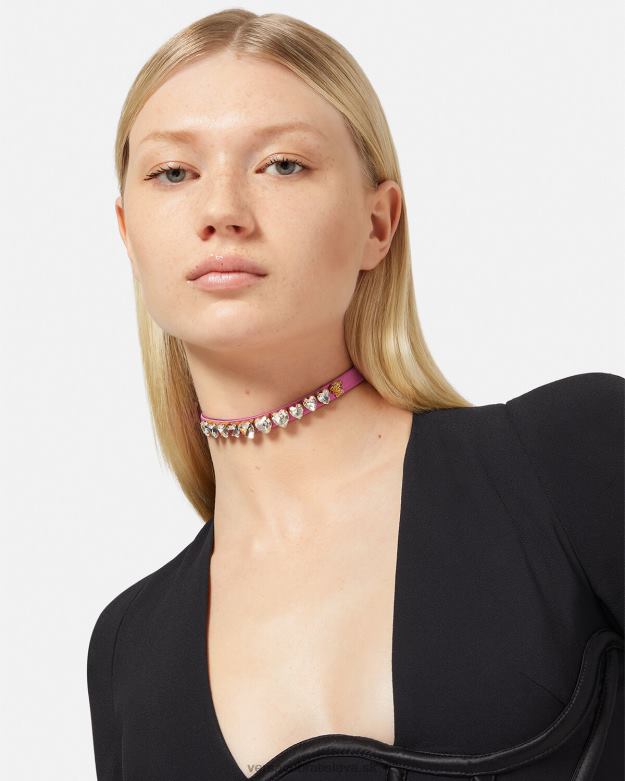 príslušenstvo X8X8P827 Versace saténový krištáľový tlmič srdca Ružová ženy