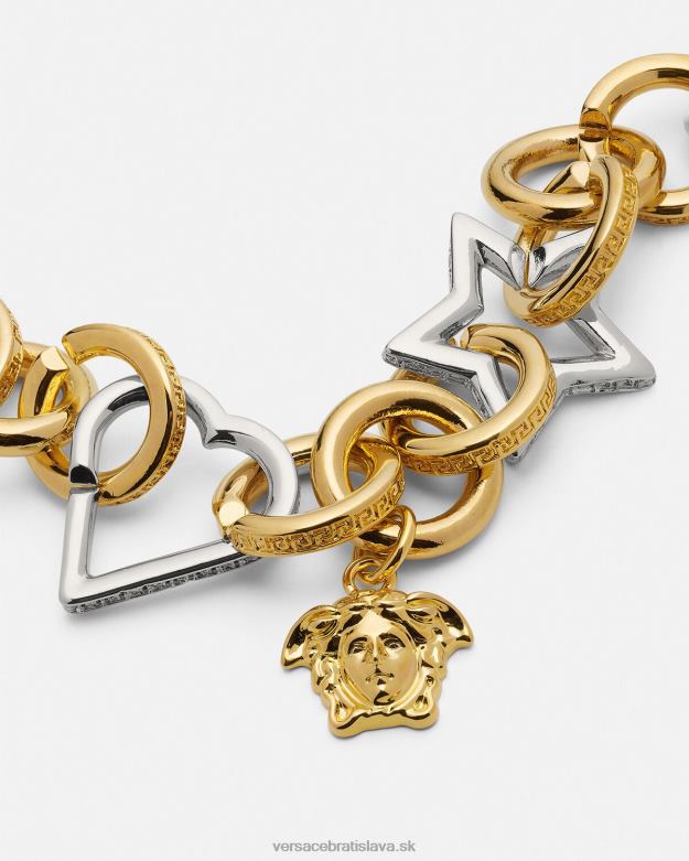 príslušenstvo X8X8P829 Versace funky retiazkový náhrdelník striebro a zlato ženy