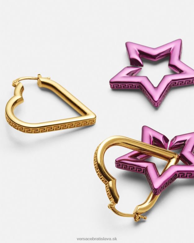 príslušenstvo X8X8P830 Versace funky retiazkové kruhové náušnice zlato a fuchsiová ženy