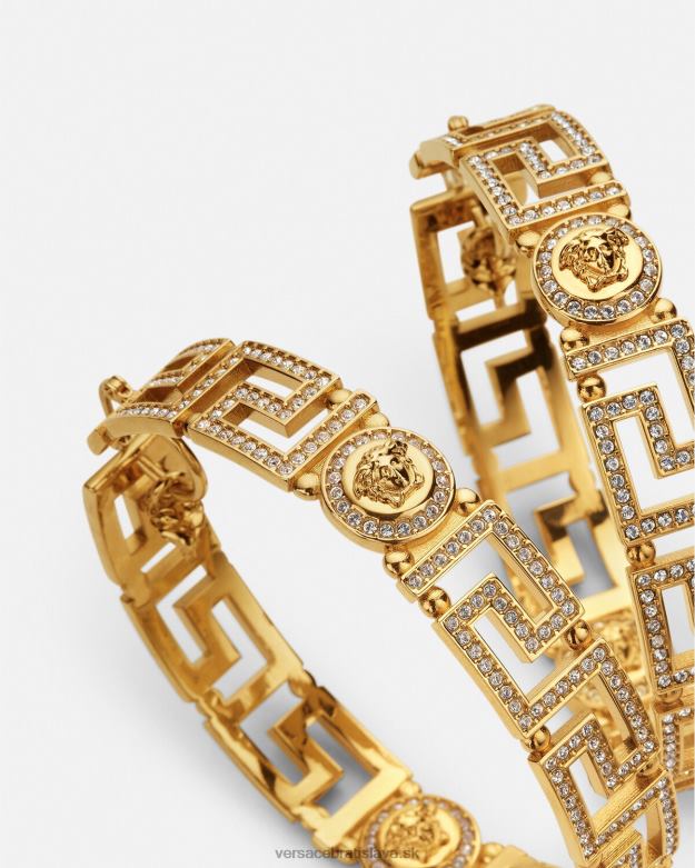 príslušenstvo X8X8P835 Versace krištáľové kruhové náušnice greca zlato ženy