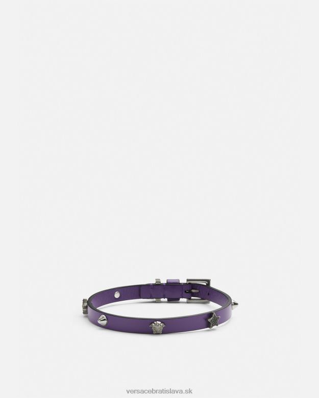 príslušenstvo X8X8P841 Versace vyšívaný kožený choker orgován ženy