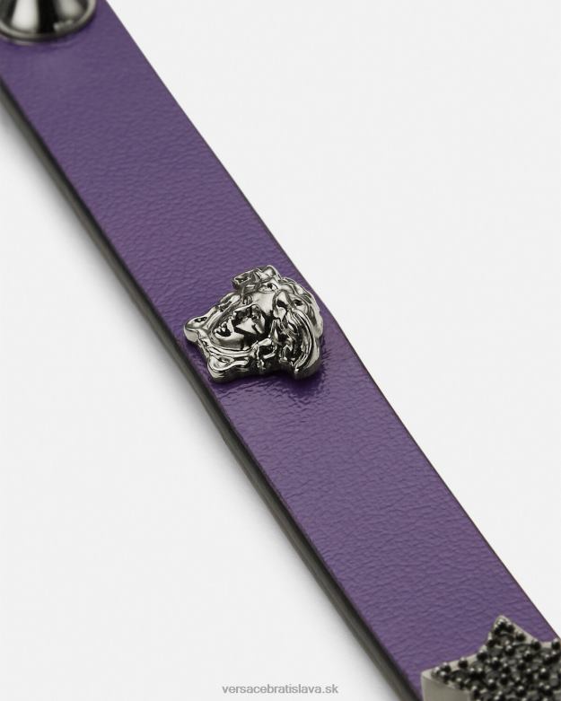 príslušenstvo X8X8P841 Versace vyšívaný kožený choker orgován ženy