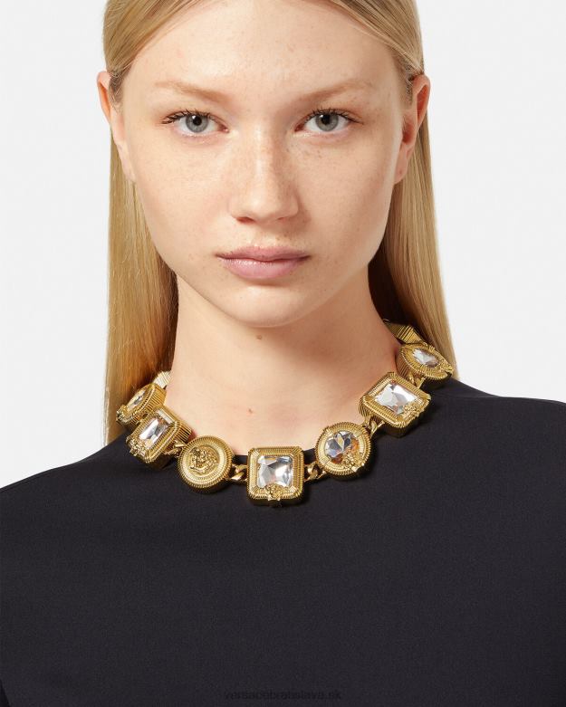 príslušenstvo X8X8P847 Versace Medusa biggie krištáľový náhrdelník zlato ženy