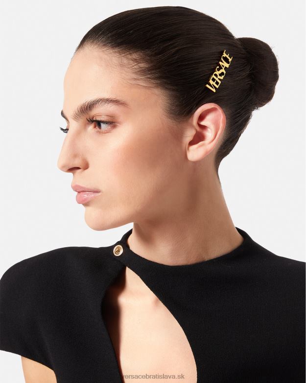 príslušenstvo X8X8P849 Versace ľavá spona do vlasov s logom zlato ženy