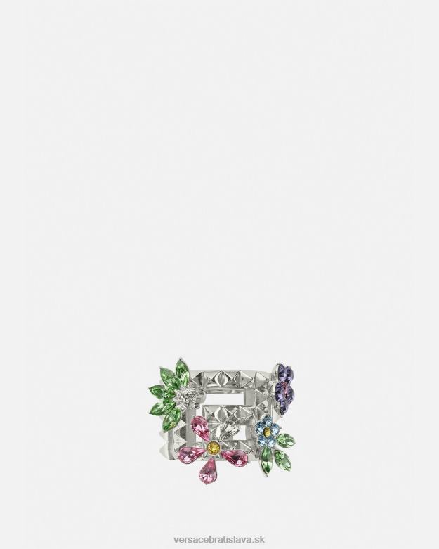 príslušenstvo X8X8P850 Versace krištáľový kvetový prsteň striebro ženy