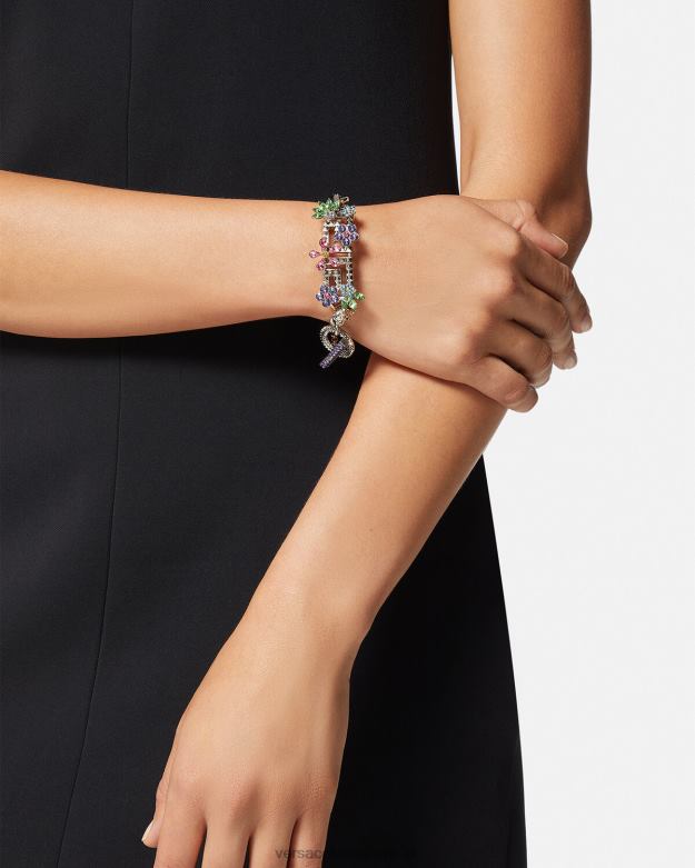 príslušenstvo X8X8P851 Versace kryštálový náramok s kvetmi striebro ženy