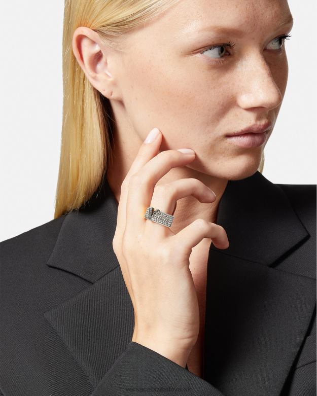príslušenstvo X8X8P857 Versace krištáľový virtus prsteň striebro ženy