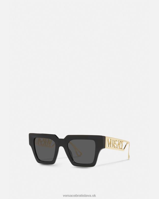 príslušenstvo X8X8P619 Versace Vintage slnečné okuliare s logom 90. rokov čierne zlato ženy