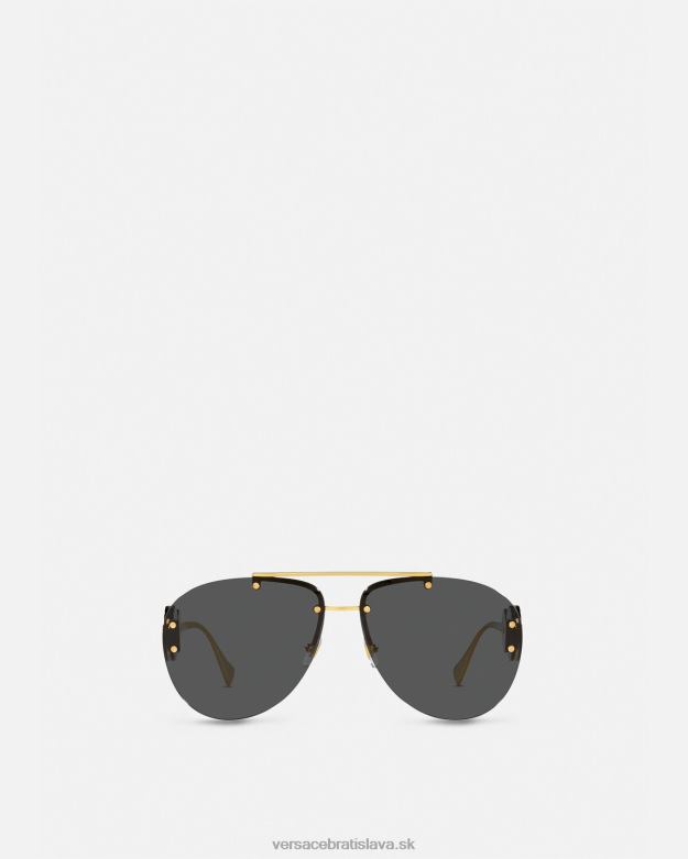 príslušenstvo X8X8P623 Versace dvojité medusa aviator slnečné okuliare čierne zlato ženy