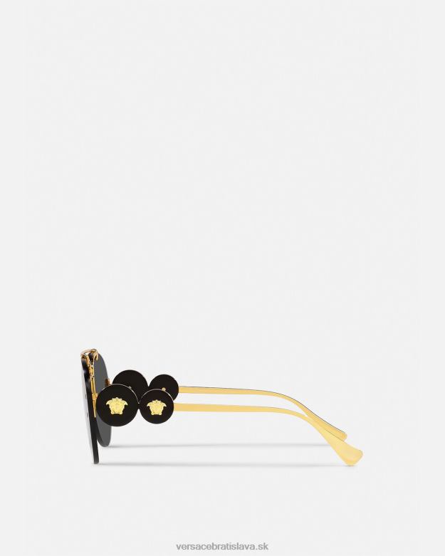 príslušenstvo X8X8P623 Versace dvojité medusa aviator slnečné okuliare čierne zlato ženy