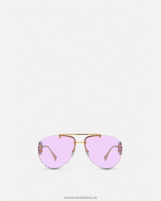 príslušenstvo X8X8P624 Versace dvojité medusa aviator slnečné okuliare Fialová ženy