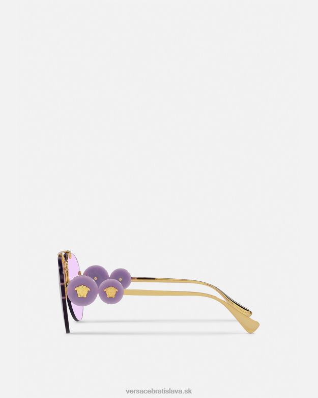 príslušenstvo X8X8P624 Versace dvojité medusa aviator slnečné okuliare Fialová ženy