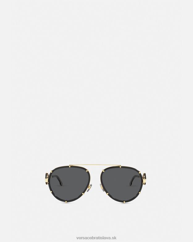 príslušenstvo X8X8P676 Versace vintage icon pilot pripínacie slnečné okuliare čierne zlato ženy
