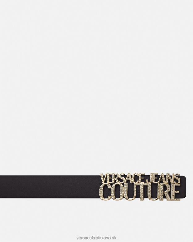 príslušenstvo X8X8P2338 Versace kožený opasok s logom čierna ženy