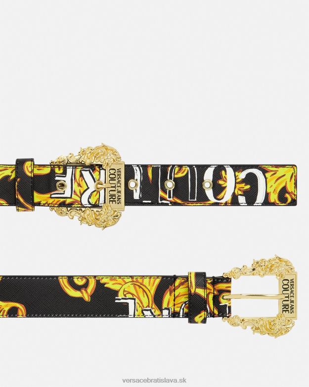 príslušenstvo X8X8P2350 Versace logo couture pás čierne zlato ženy