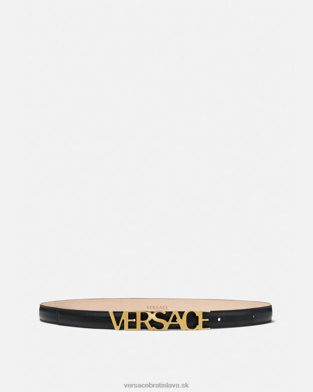 príslušenstvo X8X8P538 Versace tenký kožený opasok s logom čierna ženy