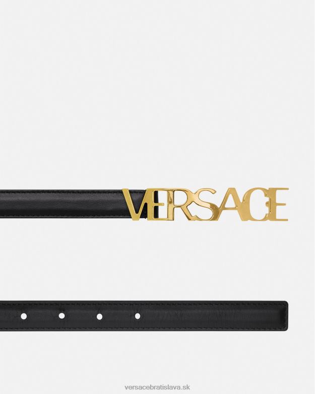 príslušenstvo X8X8P538 Versace tenký kožený opasok s logom čierna ženy