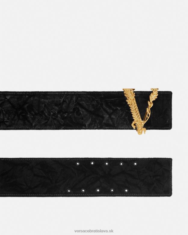 príslušenstvo X8X8P553 Versace virtus široký zamatový opasok čierna ženy