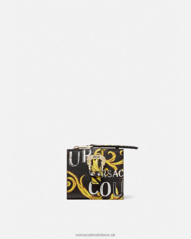 príslušenstvo X8X8P2343 Versace peňaženka s logom couture1 čierne zlato ženy