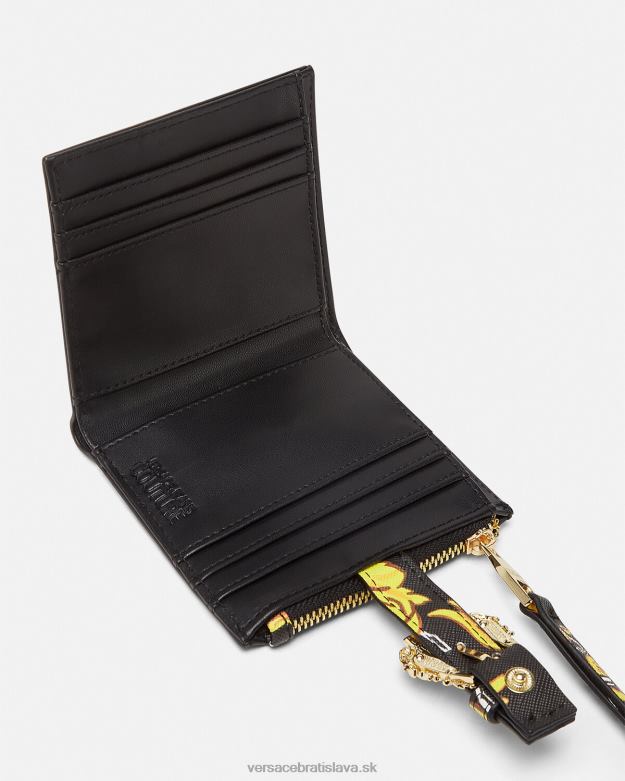príslušenstvo X8X8P2343 Versace peňaženka s logom couture1 čierne zlato ženy