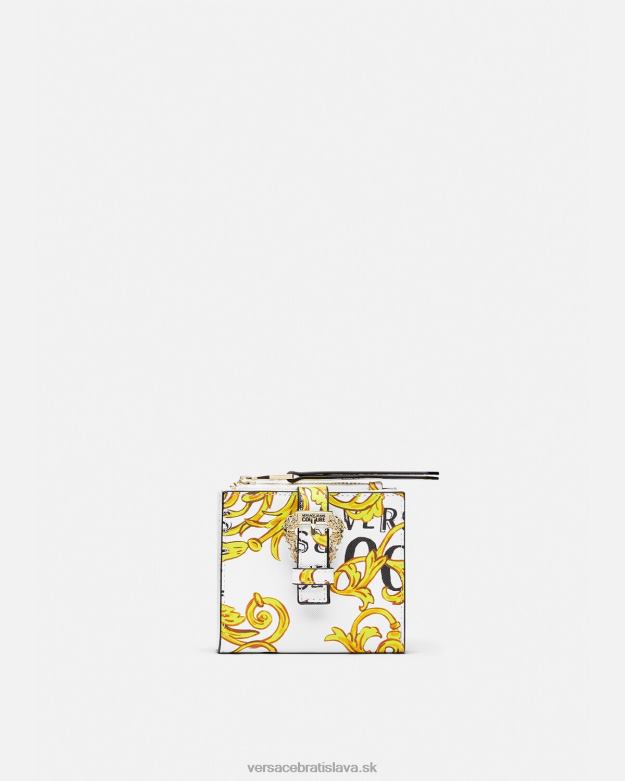 príslušenstvo X8X8P2344 Versace peňaženka s logom couture1 zlatá a biela ženy