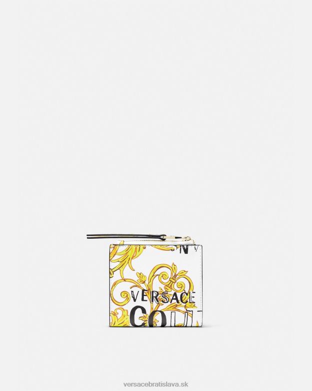 príslušenstvo X8X8P2344 Versace peňaženka s logom couture1 zlatá a biela ženy